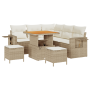 Conjunto de Sofá de Jardín de 8 Piezas con Cojines Ratán Beige Acacia | Foro24.es | Tu tienda online para hogar, jardín y más Foro24.es