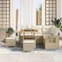 Conjunto de Sofá de Jardín de 8 Piezas con Cojines Ratán Beige Acacia | Foro24.es | Tu tienda online para hogar, jardín y más Foro24.es