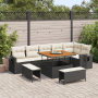Juego de sofá de jardín de 9 piezas con cojines Ratán Poliéster Negro von , Outdoor-Sofas - Ref: Foro24-3361755, Preis: 614,5...