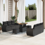 Juego de Sofá de Jardín de 9 Piezas con Cojines Ratán Negro Acacia | Foro24.es | Tu tienda online para hogar, jardín y más Foro24.es