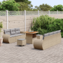 Juego de Sofás de Jardín de 10 Piezas con Cojines Beige Ratán Poliéster Acacia | Foro24.es | Tu tienda online para hogar, jardín y más Foro24.es