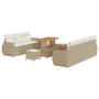 Juego de Sofás de Jardín de 10 Piezas con Cojines Beige Polirratán Acacia | Foro24.es | Tu tienda online para hogar, jardín y más Foro24.es