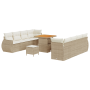 Set de Sofá de Jardín de 11 Piezas con Cojines Beige Ratán Poliéster Acacia | Foro24.es | Tu tienda online para hogar, jardín y más Foro24.es