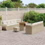 Set de Sofá de Jardín de 11 Piezas con Cojines Beige Ratán Poliéster Acacia | Foro24.es | Tu tienda online para hogar, jardín y más Foro24.es