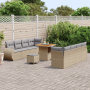 Juego de Sofá de Jardín de 11 Piezas con Cojines Beige Poliratán Acacia by , Outdoor sofas - Ref: Foro24-3361847, Price: 747,...