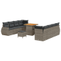 Conjunto de Sofá de Jardín de 11 Piezas con Cojines Gris Ratán de Polietileno Acacia | Foro24.es | Tu tienda online para hogar, jardín y más Foro24.es