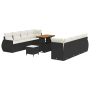 Set de Sofá de Jardín de 11 Piezas con Cojines Ratán Polipropileno Negro Acacia by , Outdoor sofas - Ref: Foro24-3361850, Pri...
