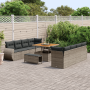 Juego de Sofa de Jardín de 11 Piezas con Cojines Gris de Ratán Polímero Acacia von , Outdoor-Sofas - Ref: Foro24-3361858, Pre...