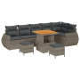 Conjunto Sofá Jardín 9 Piezas con Cojines Gris Poliratán Acacia | Foro24.es | Tu tienda online para hogar, jardín y más Foro24.es