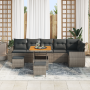 Conjunto Sofá Jardín 9 Piezas con Cojines Gris Poliratán Acacia | Foro24.es | Tu tienda online para hogar, jardín y más Foro24.es