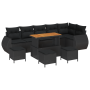 Conjunto de Sofás de Jardín de 10 Piezas con Cojines Negro Poliratán Acacia | Foro24.es | Tu tienda online para hogar, jardín y más Foro24.es