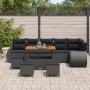 Conjunto de Sofás de Jardín de 10 Piezas con Cojines Negro Poliratán Acacia | Foro24.es | Tu tienda online para hogar, jardín y más Foro24.es