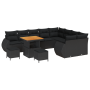 Conjunto de Sofá de Jardín de 12 Piezas con Cojines Negro Poliratán Acacia by , Outdoor sofas - Ref: Foro24-3361909, Price: 8...