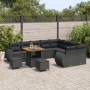 Conjunto de Sofá de Jardín de 12 Piezas con Cojines Negro Poliratán Acacia by , Outdoor sofas - Ref: Foro24-3361909, Price: 8...