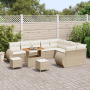 Juego de sofá de jardín de 12 piezas con cojines beige de ratán poliéster acacia | Foro24.es | Tu tienda online para hogar, jardín y más Foro24.es