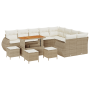 Juego de Sofá de Jardín de 13 Piezas con Cojines Beige Poliratán Acacia | Foro24.es | Tu tienda online para hogar, jardín y más Foro24.es