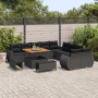 Set de Sofás de Jardín de 13 Piezas con Cojines Poliratán Negro Acacia | Foro24.es | Tu tienda online para hogar, jardín y más Foro24.es
