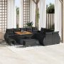 Set de Sofás de Jardín de 13 Piezas con Cojines Poliratán Negro Acacia | Foro24.es | Tu tienda online para hogar, jardín y más Foro24.es