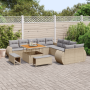 Conjunto de Sofá de Jardín de 13 Piezas con Cojines Beige de Polirratán Acacia | Foro24.es | Tu tienda online para hogar, jardín y más Foro24.es