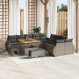 Juego de Sofá de Jardín de 13 Piezas con Cojines Gris Ratán Sintético Acacia von , Outdoor-Sofas - Ref: Foro24-3361928, Preis...