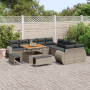 Juego de Sofá de Jardín de 13 Piezas con Cojines Gris Ratán Sintético Acacia von , Outdoor-Sofas - Ref: Foro24-3361928, Preis...