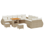 Juego de Sofá de Jardín de 13 Piezas con Cojines, Beige, Poliratán, Acacia | Foro24.es | Tu tienda online para hogar, jardín y más Foro24.es