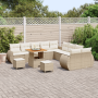Juego de Sofá de Jardín de 13 Piezas con Cojines, Beige, Poliratán, Acacia | Foro24.es | Tu tienda online para hogar, jardín y más Foro24.es