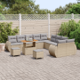 Juego de Sofá de Jardín de 13 Piezas con Cojines Beige Ratán Polirratán Acacia | Foro24.es | Tu tienda online para hogar, jardín y más Foro24.es
