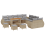 Conjunto de Sofá de Jardín de 14 Piezas con Cojines Beige Poliratán Acacia | Foro24.es | Tu tienda online para hogar, jardín y más Foro24.es