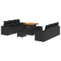 Conjunto de Sofá de Jardín de 9 piezas con Cojines Ratán Sintético Negro Acacia by , Outdoor sofas - Ref: Foro24-3361954, Pri...