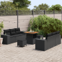 Conjunto de Sofá de Jardín de 9 piezas con Cojines Ratán Sintético Negro Acacia by , Outdoor sofas - Ref: Foro24-3361954, Pri...