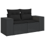 Conjunto de Sofá de Jardín de 9 piezas con Cojines Ratán Sintético Negro Acacia by , Outdoor sofas - Ref: Foro24-3361954, Pri...