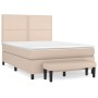 Cama box spring con colchón cuero sintético capuchino 140x200cm