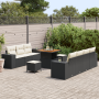Set de Sofás de Jardín de 10 Piezas con Cojines Negro Ratán Sintético Acacia | Foro24.es | Tu tienda online para hogar, jardín y más Foro24.es