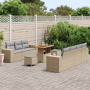 Juego de Sofá de Jardín de 10 Piezas con Cojines Beige Ratán Poli Acacia | Foro24.es | Tu tienda online para hogar, jardín y más Foro24.es