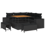 Set de Sofás de Jardín de 8 piezas con Cojines de Ratán Poli Negro Acacia | Foro24.es | Tu tienda online para hogar, jardín y más Foro24.es