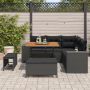 Set de Sofás de Jardín de 8 piezas con Cojines de Ratán Poli Negro Acacia | Foro24.es | Tu tienda online para hogar, jardín y más Foro24.es