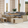 Juego de Sofás de Jardín de 8 Piezas con Cojines Beige Ratán Poliéster | Foro24.es | Tu tienda online para hogar, jardín y más Foro24.es