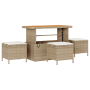 Conjunto de Sofás de Jardín de 9 Piezas con Cojines Beige Ratán de Polietileno Acacia | Foro24.es | Tu tienda online para hogar, jardín y más Foro24.es