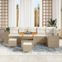 Juego de Sofás de Jardín de 9 Piezas con Cojines Beige de Poliratán Acacia | Foro24.es | Tu tienda online para hogar, jardín y más Foro24.es