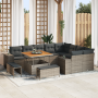 Juego de Sofás de Jardín de 12 Piezas con Cojines Gris Poliratán Acacia von , Outdoor-Sofas - Ref: Foro24-3362038, Preis: 880...