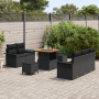 Juego de Sofá de Jardín de 8 Piezas con Cojines Negro Poliratán Acacia | Foro24.es | Tu tienda online para hogar, jardín y más Foro24.es