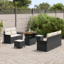 Juego de sofá de jardín de 8 piezas con cojines negros de poliratán acacia by , Outdoor sofas - Ref: Foro24-3362080, Price: 5...