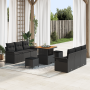 Juego de Sofá de Jardín de 9 Piezas con Cojines Negro Poliratán Acacia | Foro24.es | Tu tienda online para hogar, jardín y más Foro24.es