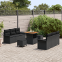 Juego de Sofá de Jardín de 9 Piezas con Cojines Negro Poliratán Acacia | Foro24.es | Tu tienda online para hogar, jardín y más Foro24.es