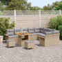 Juego de Sofá de Jardín de 12 Piezas con Cojines Ratán Poli Beige Acacia | Foro24.es | Tu tienda online para hogar, jardín y más Foro24.es