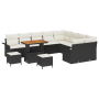 Conjunto de Sofá de Jardín de 12 Piezas con Cojines Ratán Poliéster Negro Acacia by , Outdoor sofas - Ref: Foro24-3362175, Pr...