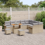 Juego de Sofás de Jardín de 12 piezas con Cojines Beige Ratán Polipropileno Acacia | Foro24.es | Tu tienda online para hogar, jardín y más Foro24.es