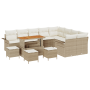 Juego de Sofás de Jardín de 13 Piezas con Cojines Beige Ratán Poliéster Acacia | Foro24.es | Tu tienda online para hogar, jardín y más Foro24.es