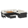 Set de Sofás de Jardín de 13 Piezas con Cojines Negro Ratán Sintético Acacia | Foro24.es | Tu tienda online para hogar, jardín y más Foro24.es